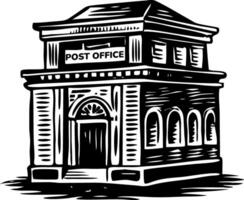 Post office building illustration in vintage style vector