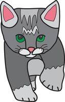 Adorable Gray Kitten with white Background vector