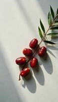 Date palm fruit on white background photo
