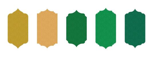 Oriental style Islamic windows and arches with modern boho design. vector