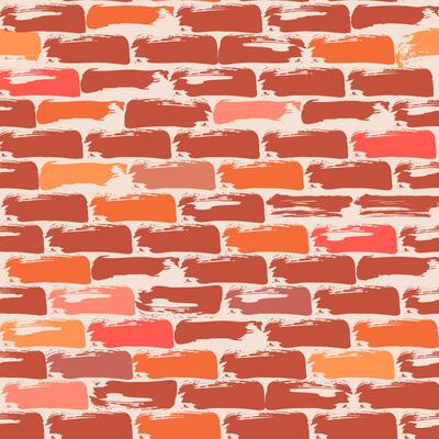 Brick wall in grunge style. Seamless pattern. Endless background.