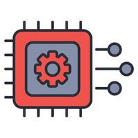 machine learning thin line icons vector