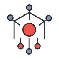neural networks thin line icons vector