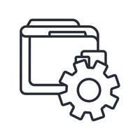 setting icon line vector