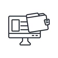 web wallet icon line vector