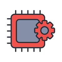 processor thin line icons vector