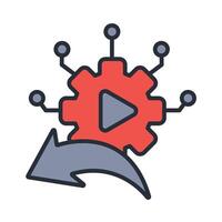 automation thin line icons vector