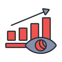 Predictive Analytics thin line icons vector