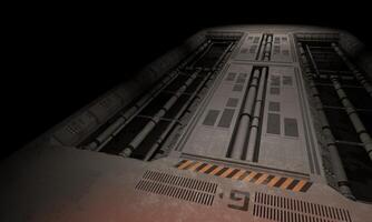Military base of operations science fiction 3d rendering architecture wallpaper background photo