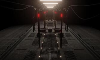 Walkway in the base of operations science fiction 3d rendering wallpaper background photo