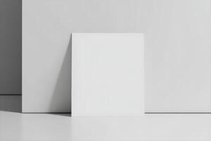 A blank white square on a white wall photo