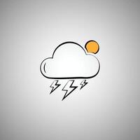 Sunny with a Chance of Thunderstorms. cloud computing concept vector