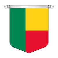 Benin national hanging pennant flag vector