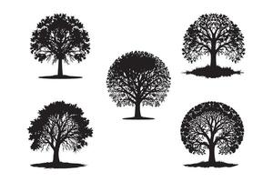 Tree Silhouettes Collection set vector