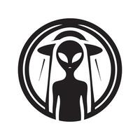 UFO Alien Fairies Black Image for Digital Use vector