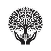 Tree of Life Black Illustration for Branding vector