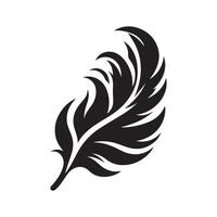 Feather Silhouette Design in Black Color vector