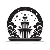 High-Resolution Artificial Fountain Black Image vector