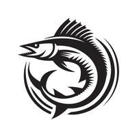 High Quality Barracuda Silhouette in Black vector