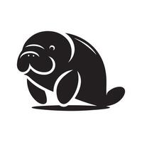 Manatee Silhouette Graphic for Digital Art vector
