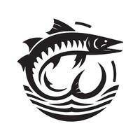 Clean Barracuda Silhouette in Black vector