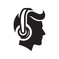 Headphonic Silhouette for Music Projects vector