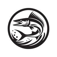 Unique Barracuda Silhouette in Black vector