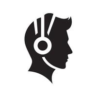 Unique Headphonic Black Silhouette Image vector
