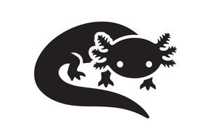 Axoloti Silhouette in Black and White vector