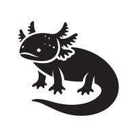 Axoloti Black Silhouette for Creative Logos vector