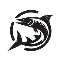 Artistic Barracuda Black Silhouette vector