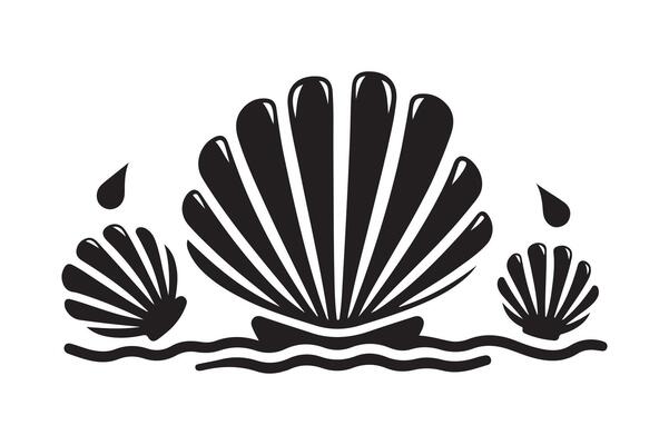 WebCustomizable Clams Silhouette Black Design