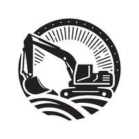 Excavator Silhouette for Digital Art Projects vector