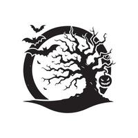 Halloween Tree Black Silhouette for Apparel vector