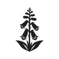 Black Foxglove Silhouette for Creative Use vector