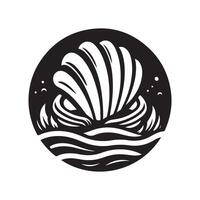 Clams Black Silhouette for Web Use vector
