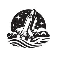 Space Shuttle Black Design for Creative Use vector