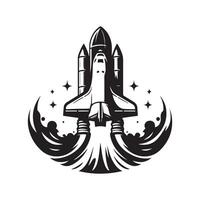 High Resolution Space Shuttle Silhouette Design vector