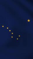 Vertical, portrait, waving national flag of State Alaska. Smooth animation with highly detailed, realistic animated background for social media, screens smartphone. Official colors, cloth motion. video
