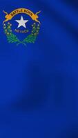Vertical, portrait, waving national flag of Nevada. Smooth animation with highly detailed, realistic animated background for social media, screens smartphone. Official colors, cloth motion. video