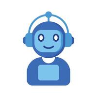 Friendly AI Robot Icon - Modern Illustration for Technology, Chatbots, Futuristic Apps, and Digital Innovation vector
