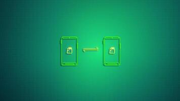 transfer file icon animation with glowing line style, animated sharing data sign suitable for data transfer process, connection between devices, and wireless networks video