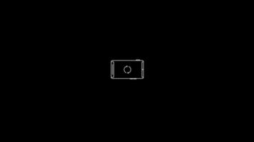 rotate phone sign overlay animation on black background suitable for opening footage to change smartphone rotation mode. video