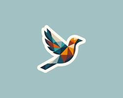 A bird with geometric shapes on it's back vector