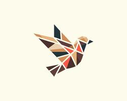 A bird made of geometric shapes on a white background vector