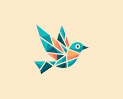 A bird with geometric shapes on it's beak vector