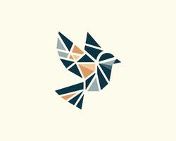 A geometric bird logo with a geometric design vector