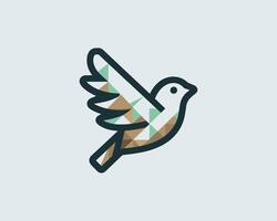A bird with geometric patterns on it's wings vector