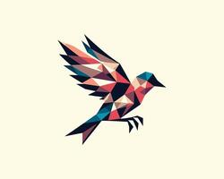 A bird with geometric shapes on it's wings vector