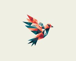 A bird is made up of triangles vector